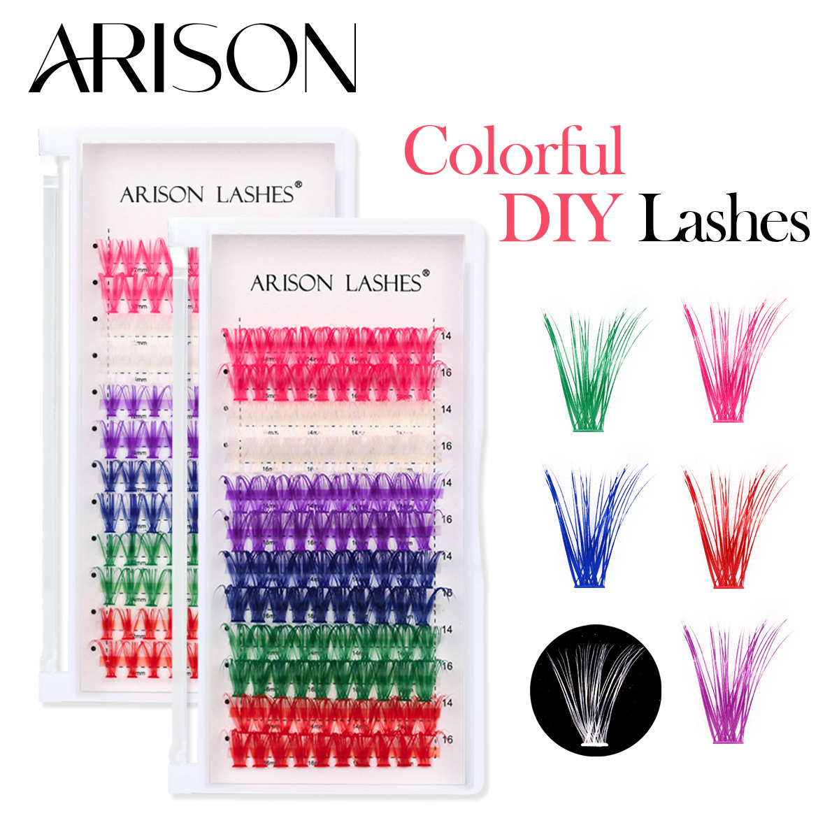 ARISON 12 Rows Mixed Colored C - Lash Tile Palette ulasan dan harga