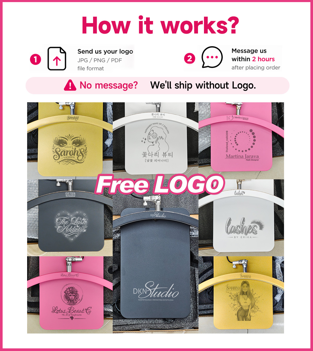 Free LOGO 23inch OEM 45W New L - Eyelash Extension Logo Design ulasan dan harga